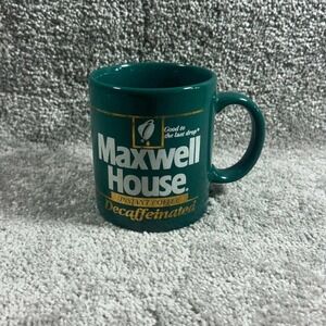 Maxwell‎ House Coffee Mug Green Vintage Decaffeinated Advertising